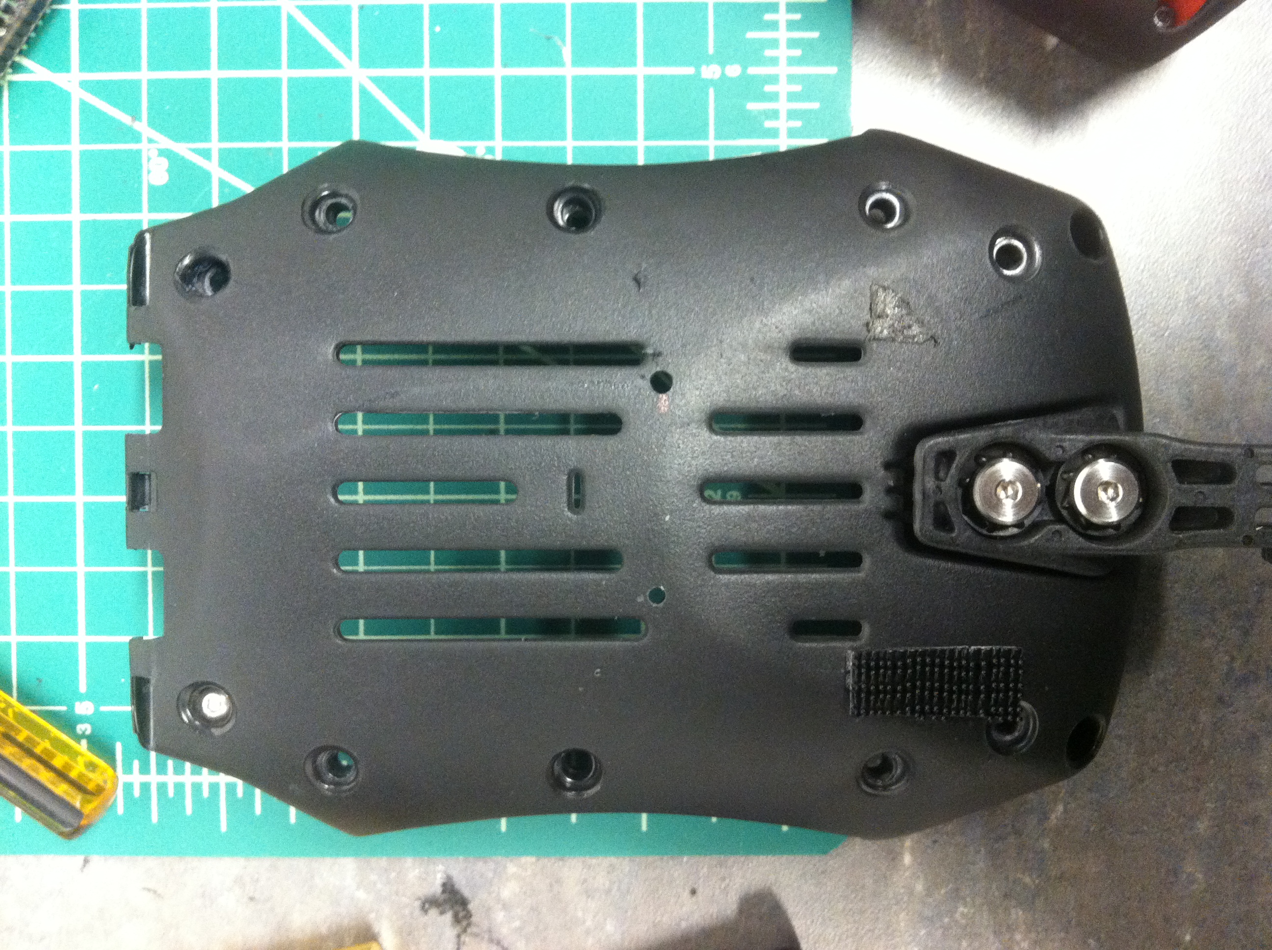 Drill small hole first, then use a bigger bit