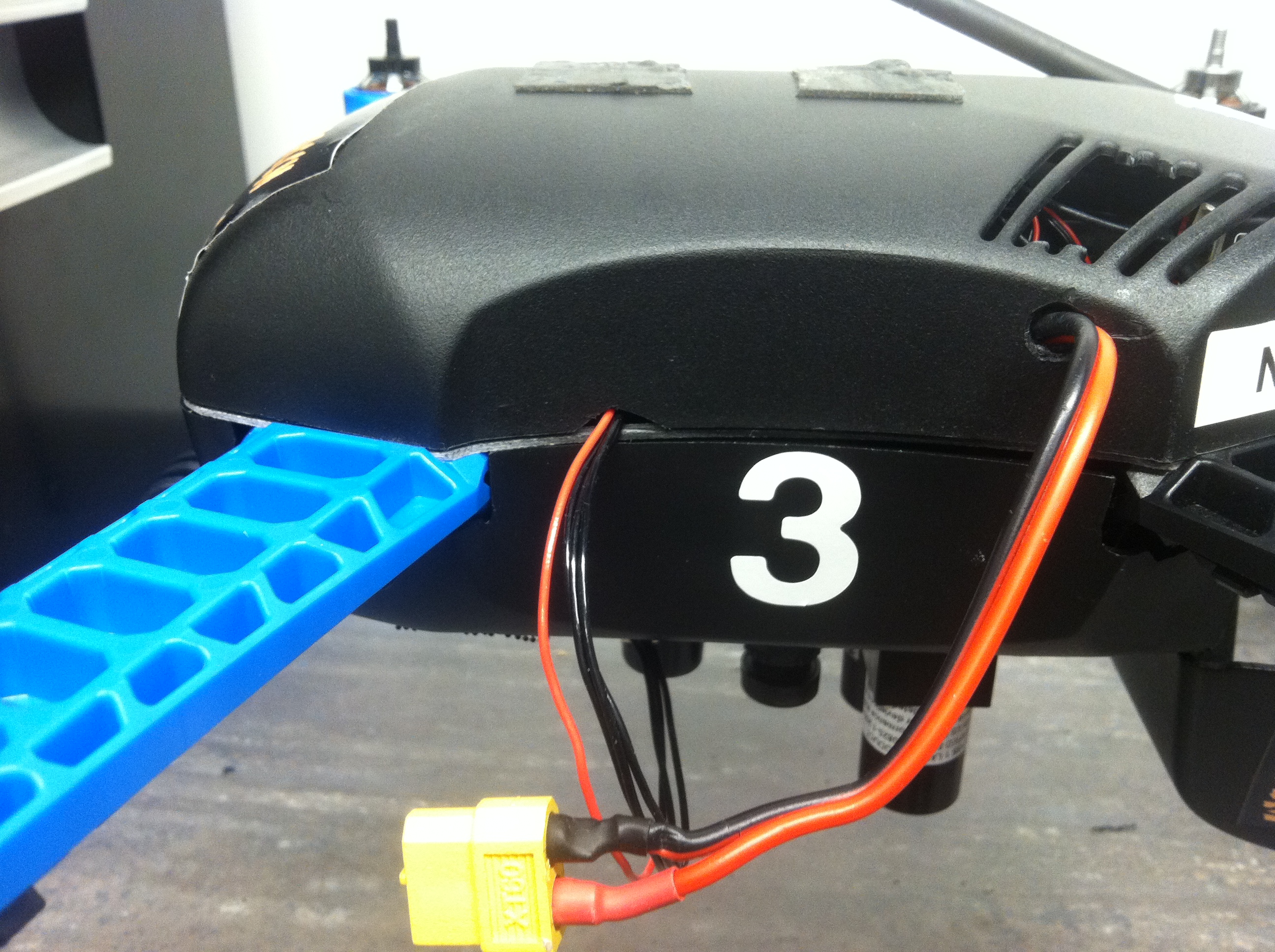 Cut a small notch for the cables