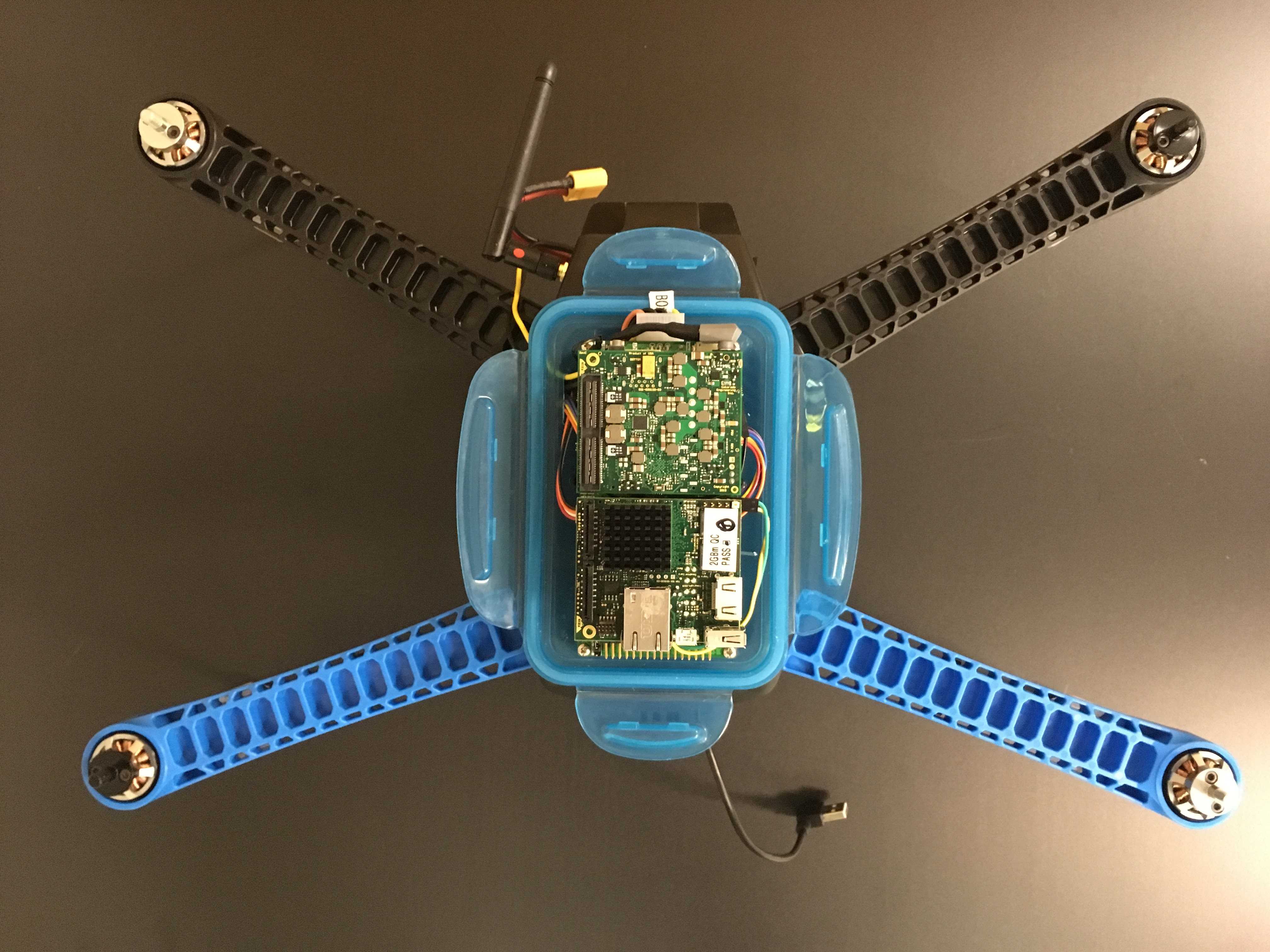 Iris+ with TK1 and daughterboard: top view with exposed TK1